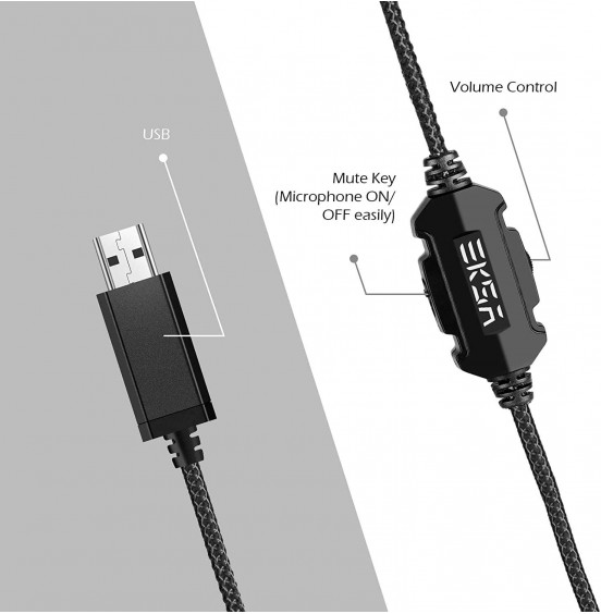 EKSA E1000 USB Gaming Headset for PC - Computer Headphones with Microphone/Mic Noise Cancelling, 7.1 Surround Sound Wired Headset&RGB Light - Gaming Headphones for PS4/PS5 Console Laptop EKSA E1000 USB Gaming Headset for PC - Computer Headphones with Microphone/Mic Noise Cancelling, 7.1 Surround Sound Wired Headset&RGB Light - Gaming Headphones for PS4/PS5 Console Laptop
